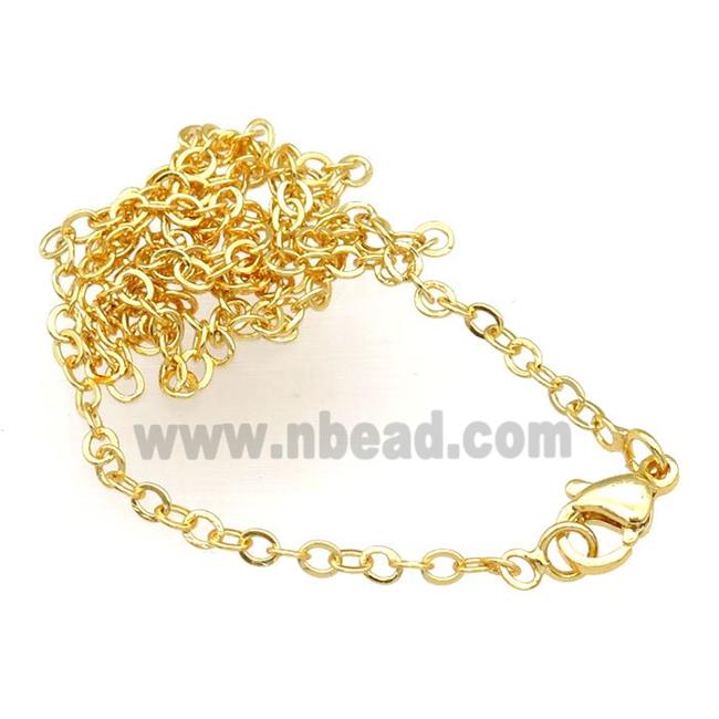 copper necklace chain, unfaded, gold plated