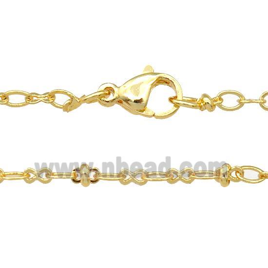 copper necklace chain, unfaded, gold plated