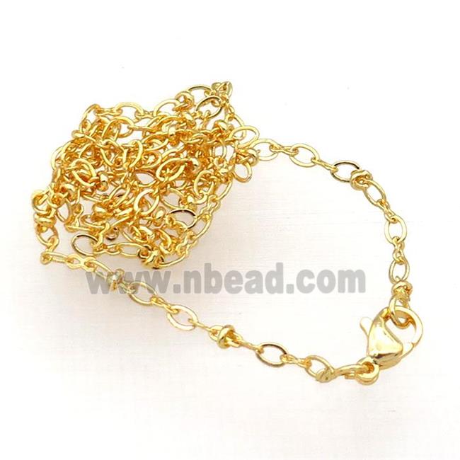 copper necklace chain, unfaded, gold plated