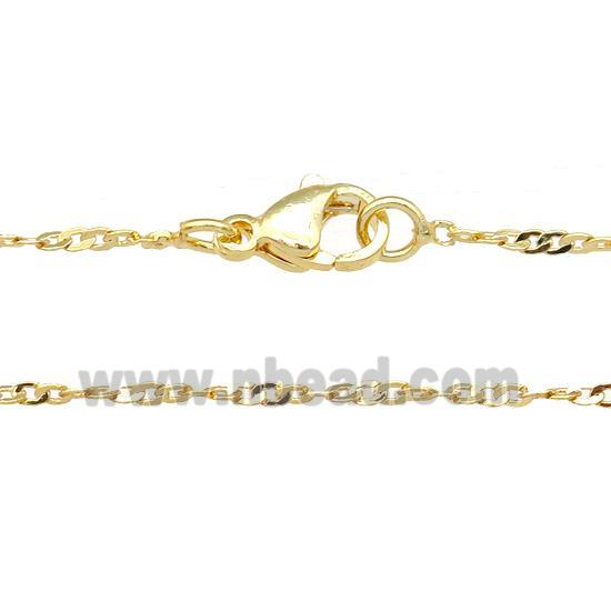 copper necklace chain, unfaded, gold plated
