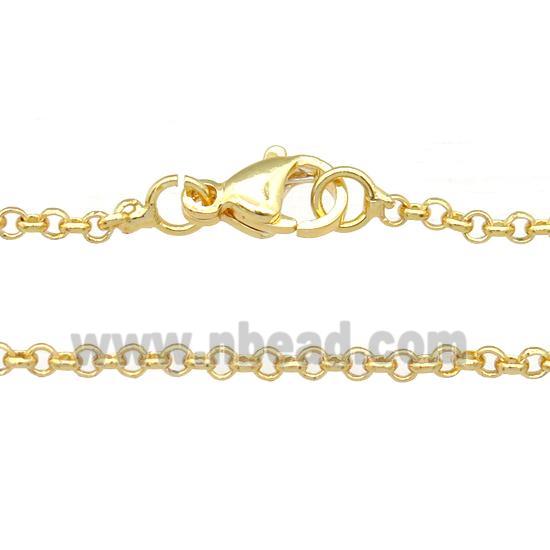 copper necklace chain, unfaded, gold plated