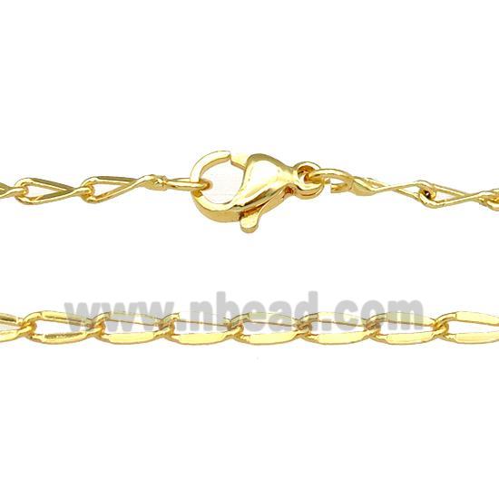 copper necklace chain, unfaded, gold plated
