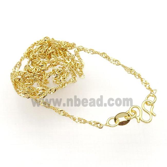 copper necklace chain, unfaded, gold plated