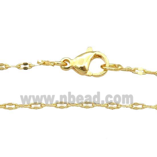 copper necklace chain, unfaded, gold plated