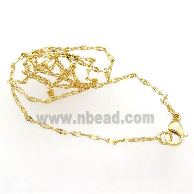 copper necklace chain, unfaded, gold plated
