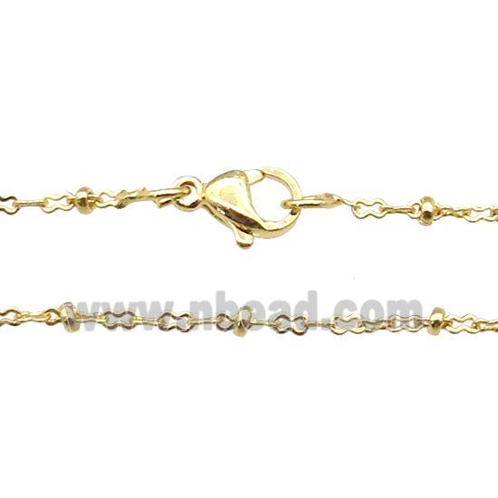 copper necklace chain, unfaded, gold plated