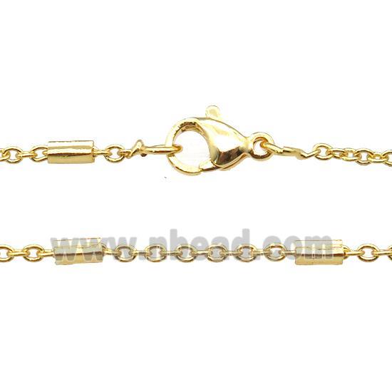 copper necklace chain, unfaded, gold plated