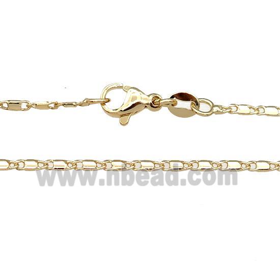 copper necklace chain, unfaded, gold plated
