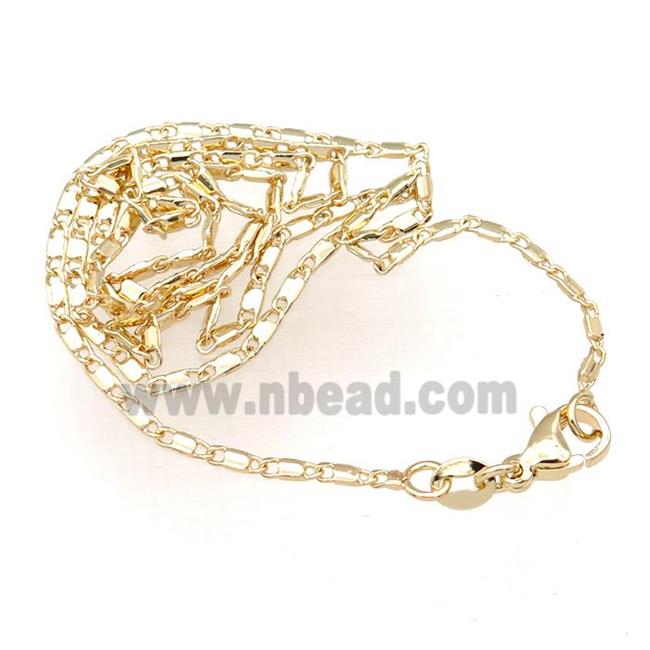 copper necklace chain, unfaded, gold plated