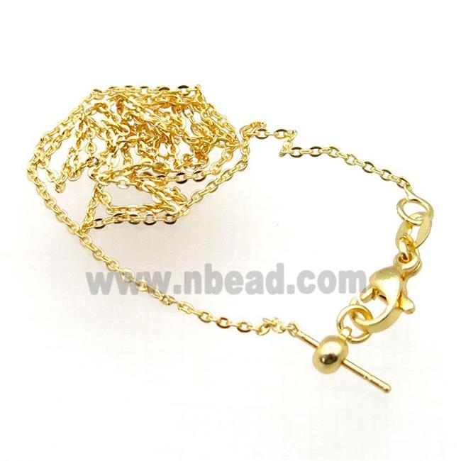 copper necklace chain, unfaded, gold plated
