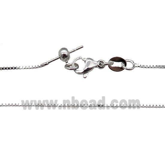copper necklace box chain, unfaded, platinum plated