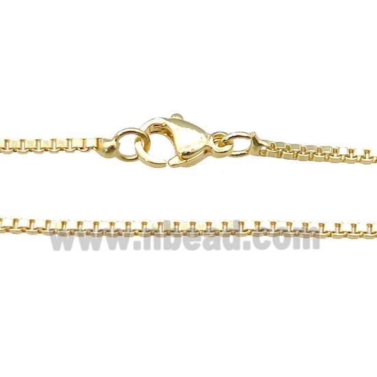 copper necklace box chain, unfaded, gold plated