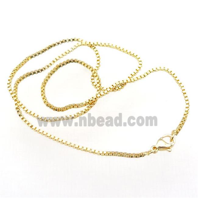copper necklace box chain, unfaded, gold plated