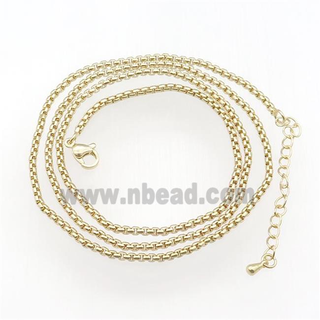 copper box Necklace Chain, unfade, gold plated