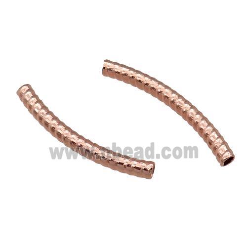 Copper Bend Tube Beads Rose Gold