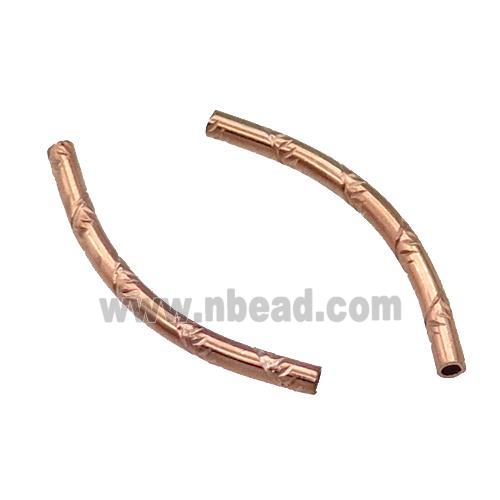 Copper Bend Tube Beads Rose Gold
