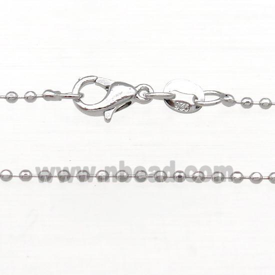 Copper Necklace Ball Chain Unfaded Platinum Plated