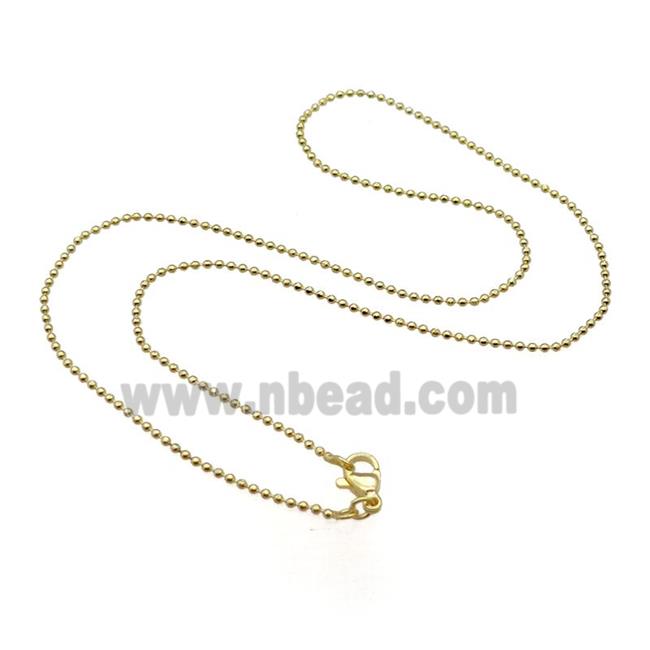 Copper Necklace Ball Chain Unfaded Gold Plated