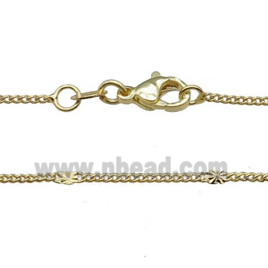 Copper Necklace Curb Chain Unfaded Gold Plated