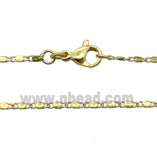 Copper Necklace Chain Unfaded Gold Plated