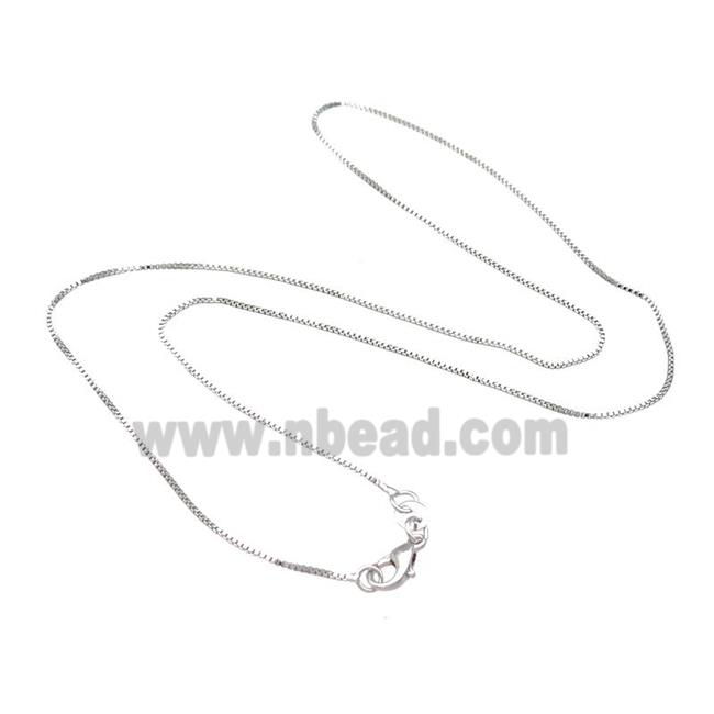 Copper Necklace Box Chain Unfaded Platinum Plated
