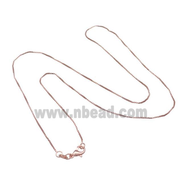 Copper Necklace Box Chain Unfaded Rose Gold