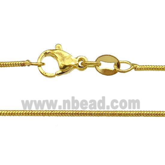 Copper Necklace Snake Chain Unfaded Gold Plated