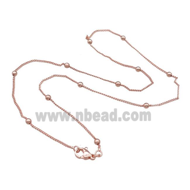 Copper Necklace Satellite Chain Curb Unfaded Rose Gold