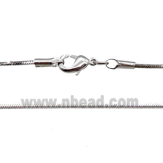 Copper Necklace Snake Chain Unfaded Platinum Plated