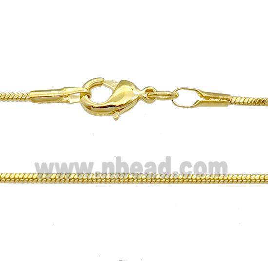 Copper Necklace Snake Chain Unfaded Gold Plated