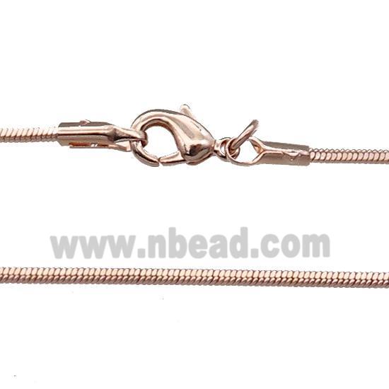 Copper Necklace Snake Chain Unfaded Rose Gold