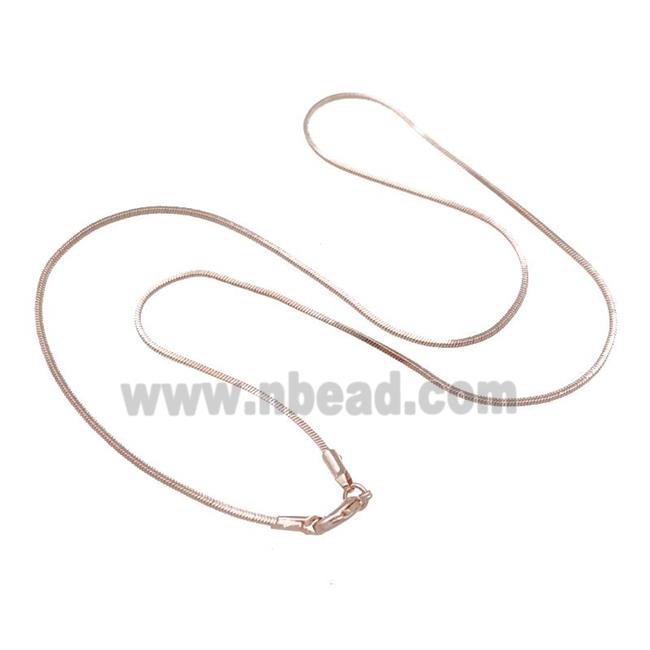 Copper Necklace Snake Chain Unfaded Rose Gold