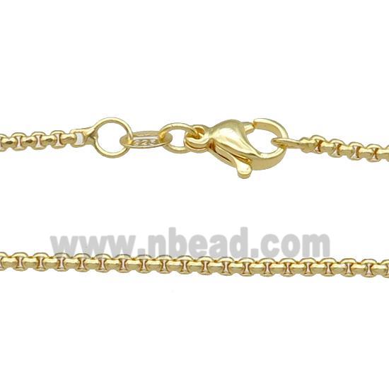 Copper Necklace Box Chain Unfaded Gold Plated