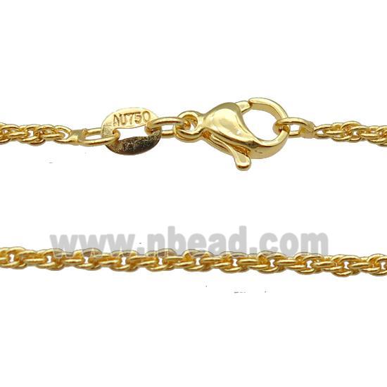 Copper Necklace Chain Unfaded Gold Plated