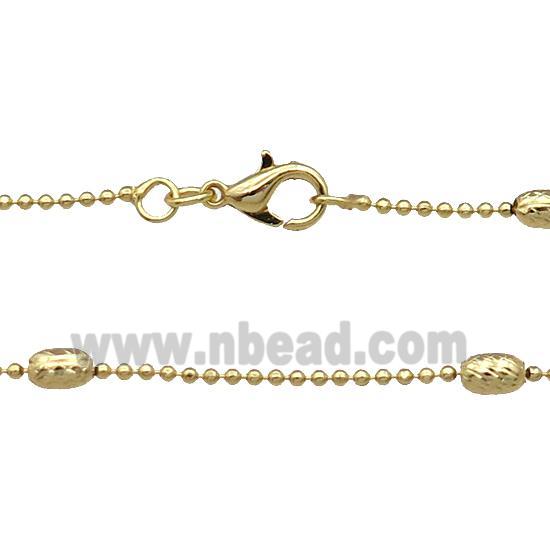 Copper Necklace Ball Satellite Chain Unfaded Gold Plated