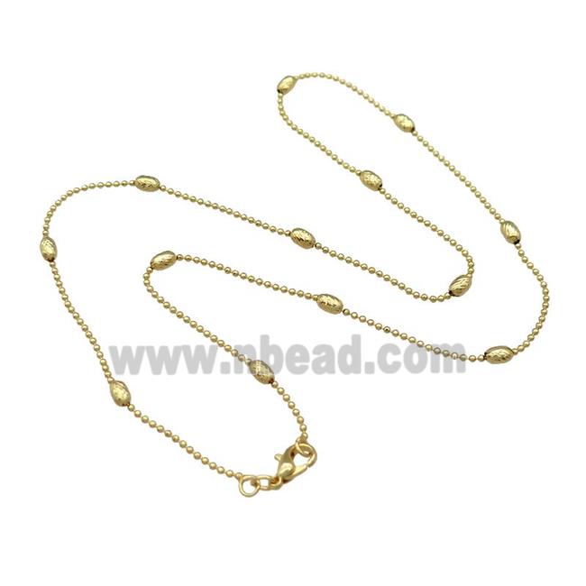 Copper Necklace Ball Satellite Chain Unfaded Gold Plated
