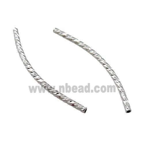 Copper Tube Beads Bend Platinum Plated