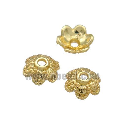 Copper Bead Caps Unfaded Gold Plated