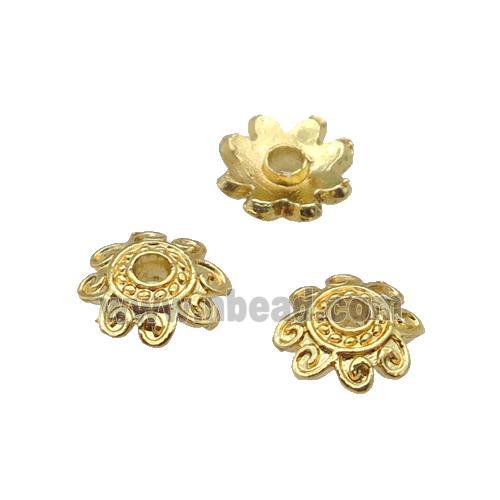 Copper Bead Caps Unfaded Gold Plated