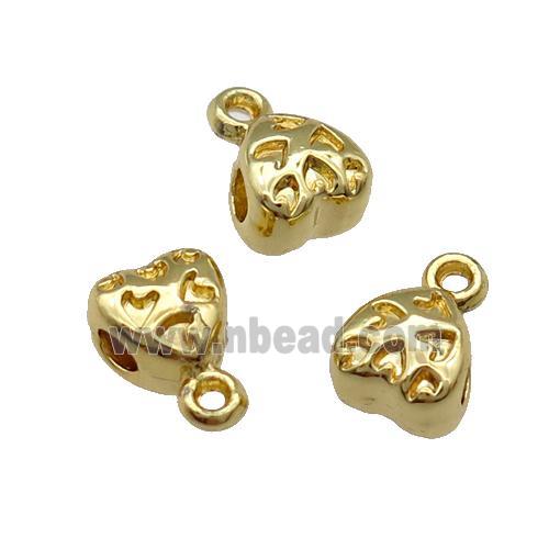 Alloy Heart Hanger Bail Unfade 18K Gold Plated