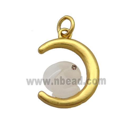 Alloy Moon Pendant Duck Gold