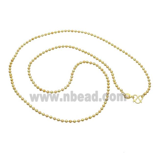 Copper Ball Necklace Chain Unfade Gold Plated