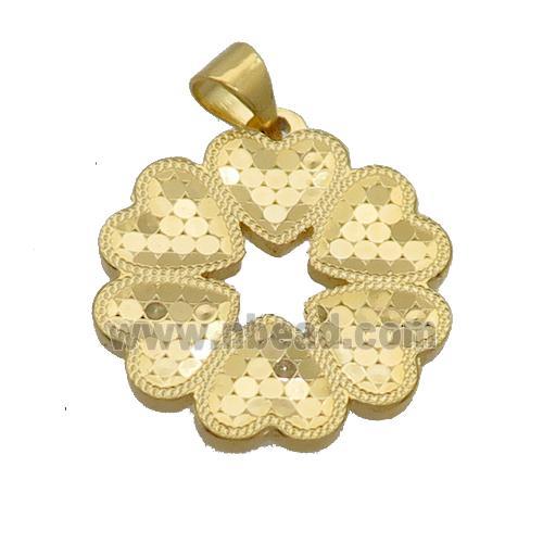 Copper Heart Pendant 18K Gold Plated