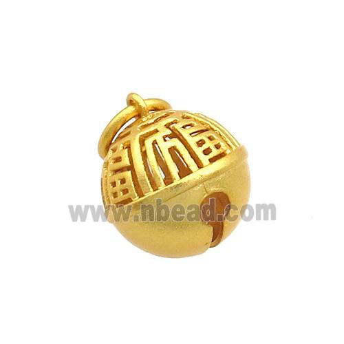 Copper Bell Pendant 18K Gold Plated
