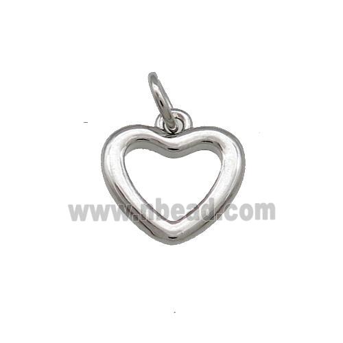 Copper Heart Pendant Platinum Plated