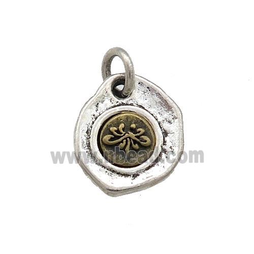 Tibetan Style Copper Slice Pendant Antique Silver Bronze