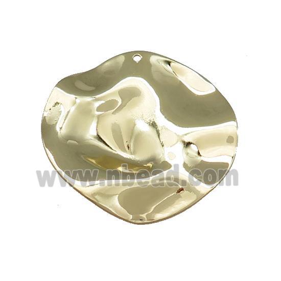 Copper Slice Pendant Hammered Gold Plated