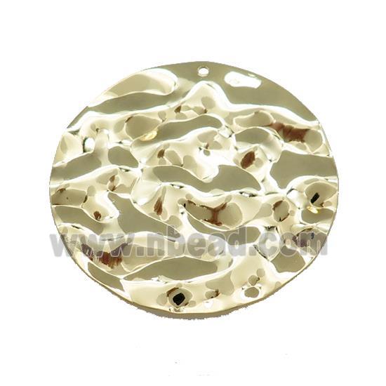 Copper Circle Pendant Hammered Gold Plated