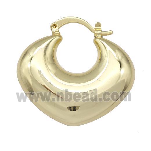 Copper Latchback Earrings Hollow 18K Gold Plated