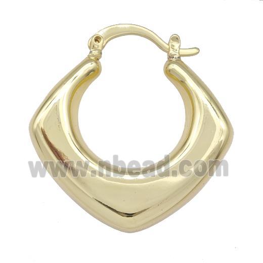 Copper Latchback Earrings Hollow 18K Gold Plated
